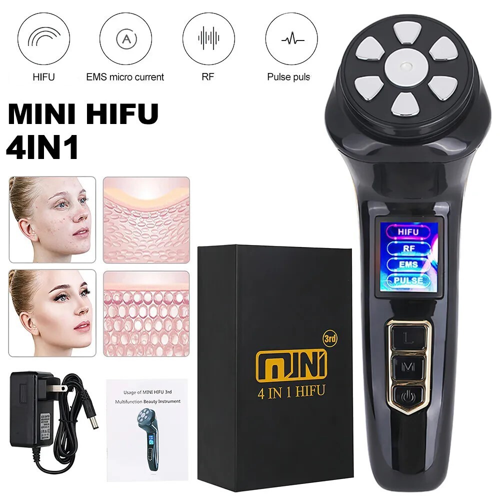 Update 4 IN 1 Mini Skin Facial Machine Anti-aging Skin Wrinkle Removal Home Use