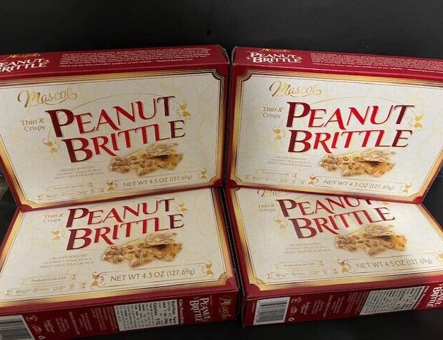 Mascot Thin & Crispy Peanut Brittle - {LOT OF 4 BOXES} - Made in USA