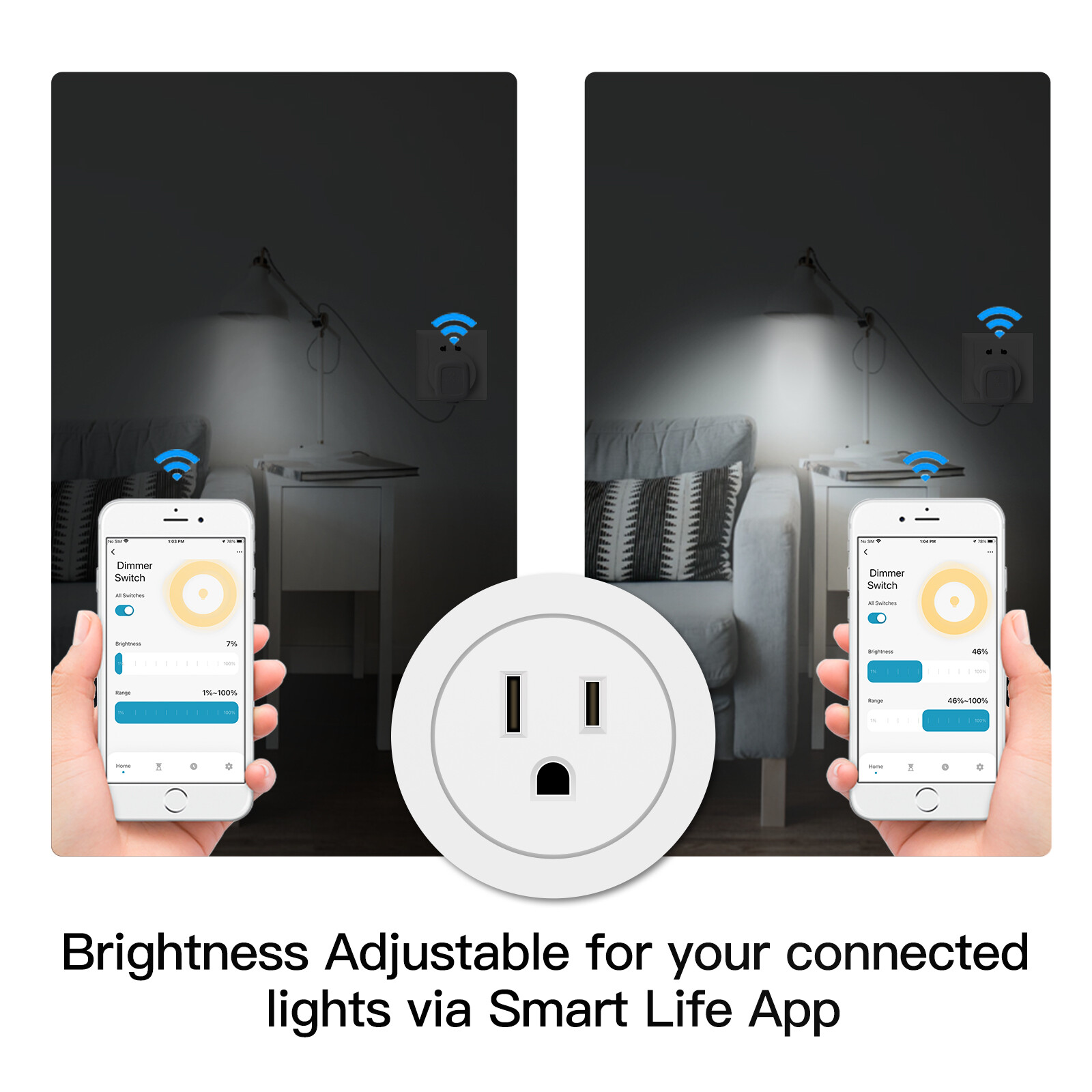 MOES WiFi Smart Power Dimmer Plug Switch Socket Outlet Timer Alexa Google APP