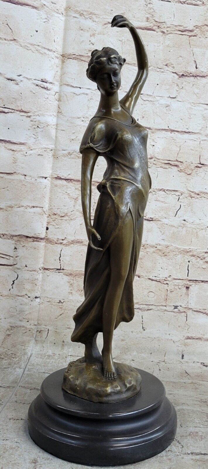 Victorian Girl" Pure American Bronze Statue Sculpture Inspired by Moreau Decor