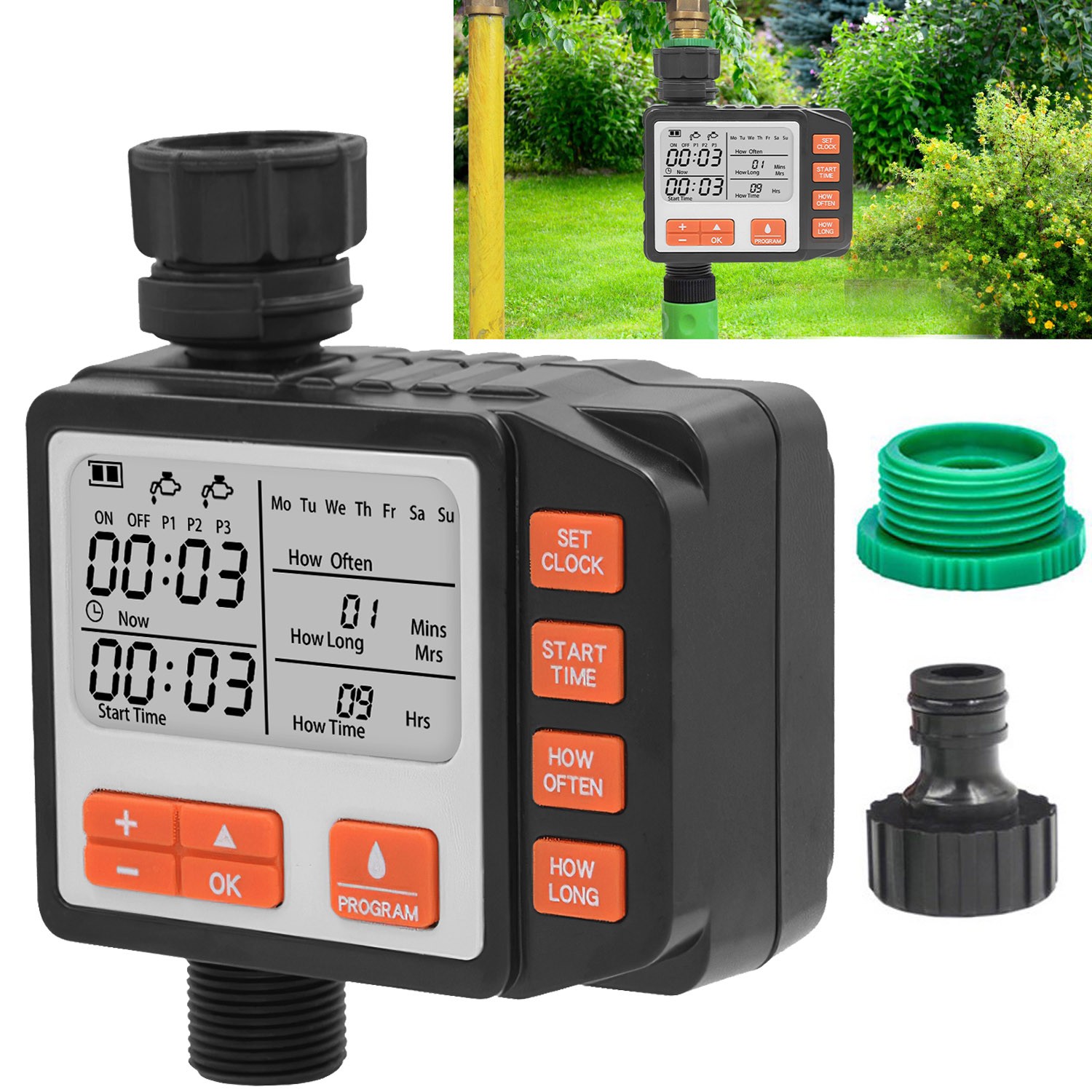 Smart Sprinkler Timer Outdoor Irrigation Water Garden Rain Sensor Auto Shut Off