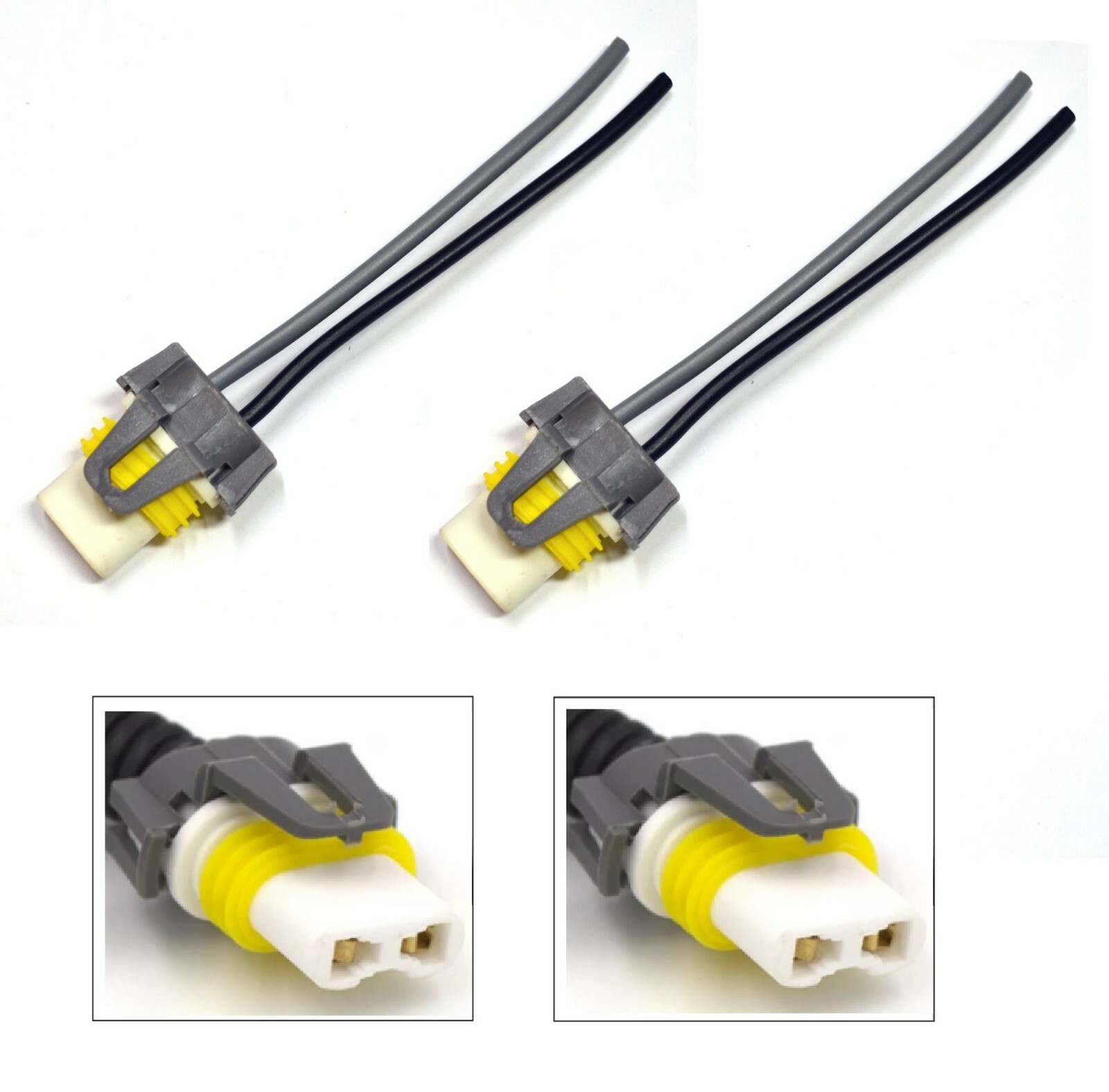 Wire Pigtail Female Ceramic 9006 HB4 Two Harness Head Light Socket Connector Fit