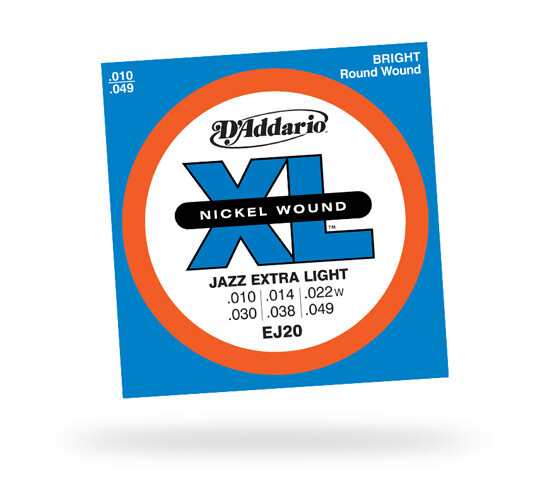 D'Addario EJ20 Nickel Wound Jazz Extra Light Electric Guitar Stri