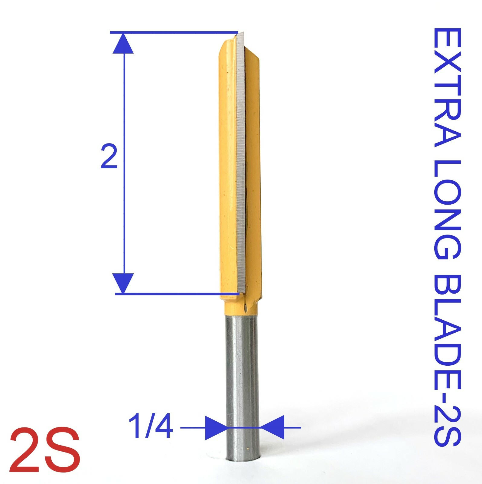 1 pc 1/4" SH 2" Extra Long Straight Router Bit S