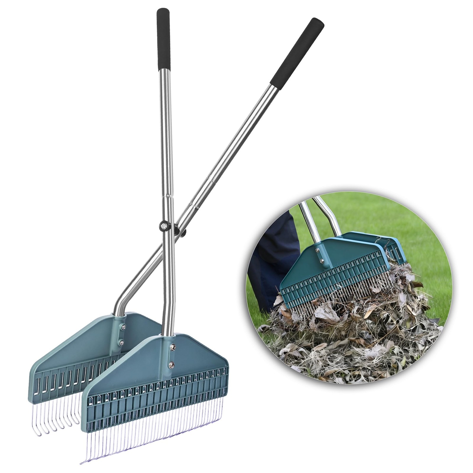 YEELOR Leaf Grabber, Yard Leaf Grabber Rake, No Need to Bend Over, Lightweigh...