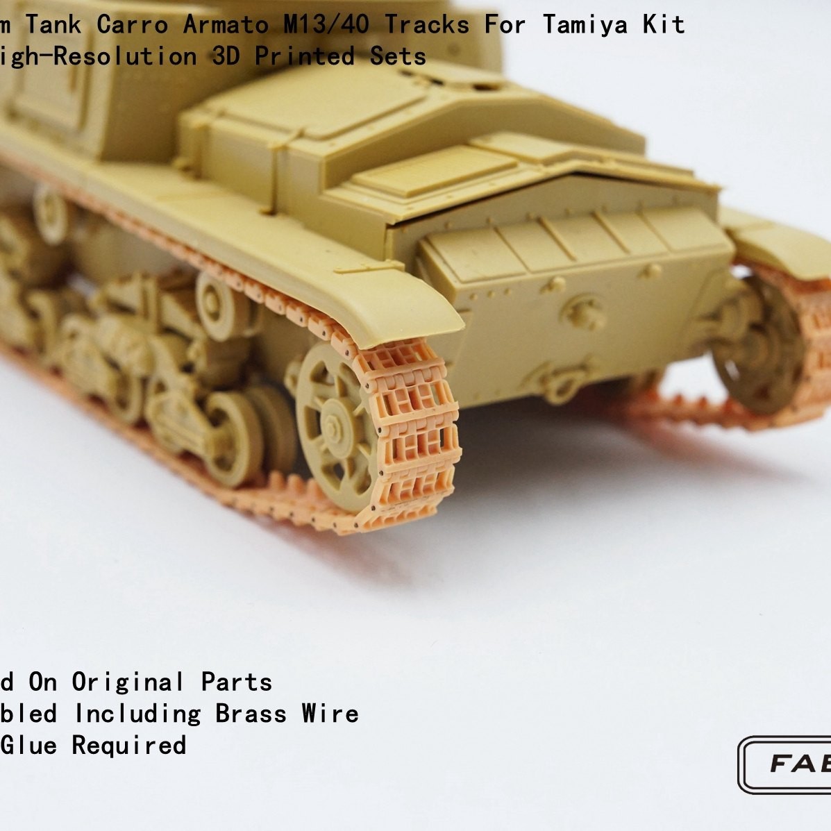 FabArmor 1/35 M13/40 Carro Armato 3D Printed Tracks For Tamiya