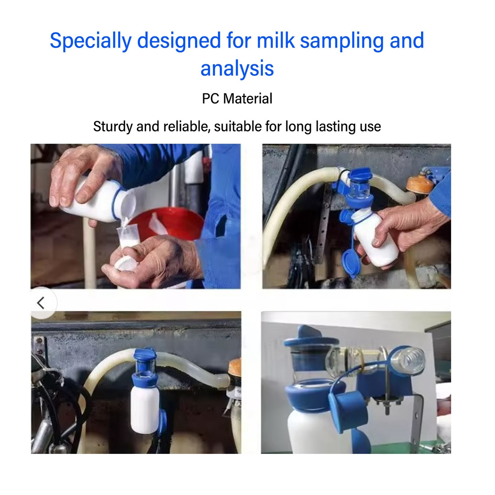 Cow Milk Sampler 200ML PC Milk Sampling Tool Milking Equipment Accessories For