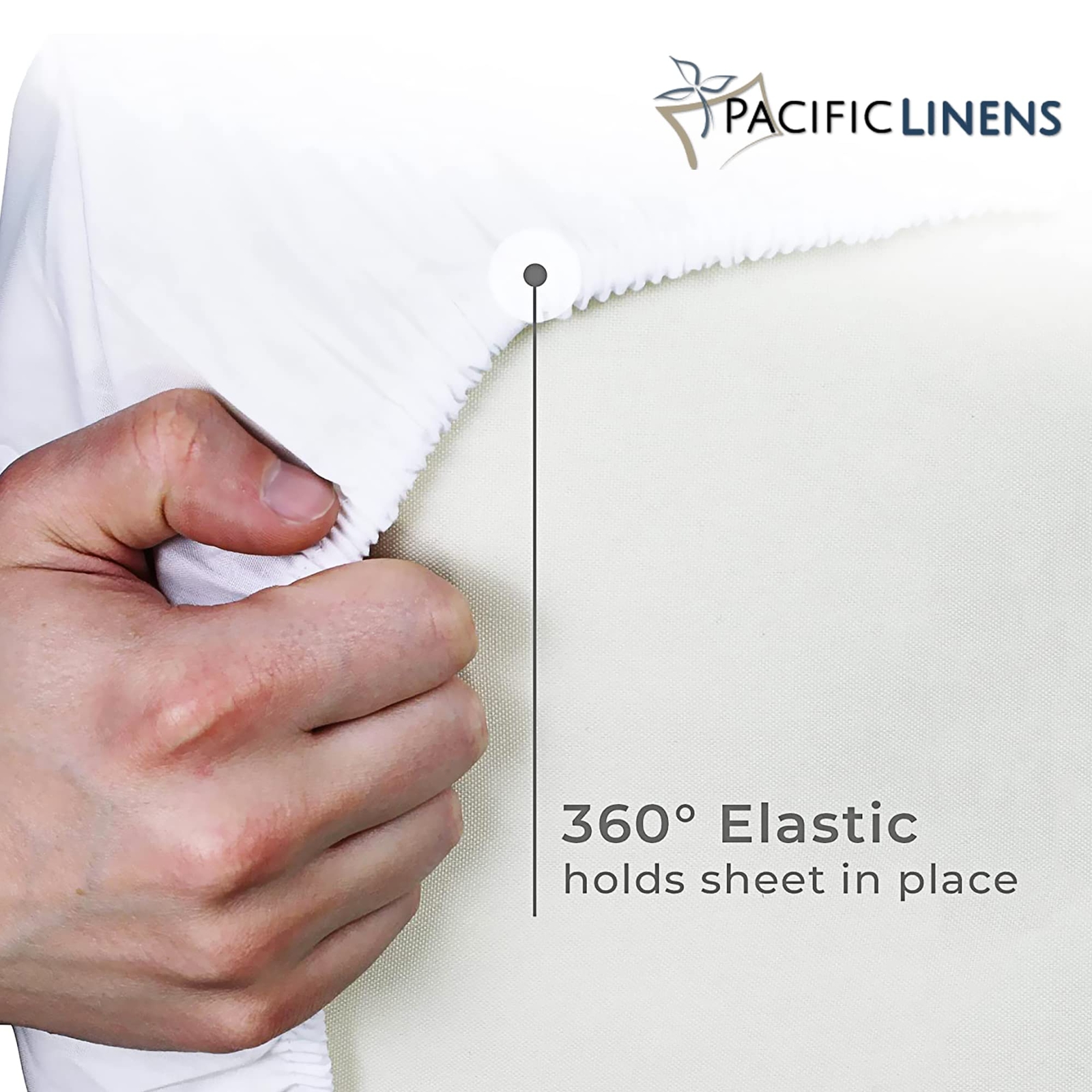 White Fitted Sheet, Hotel Quality Deep Pocket White Sheets, 1 Soft Poly-Cotton