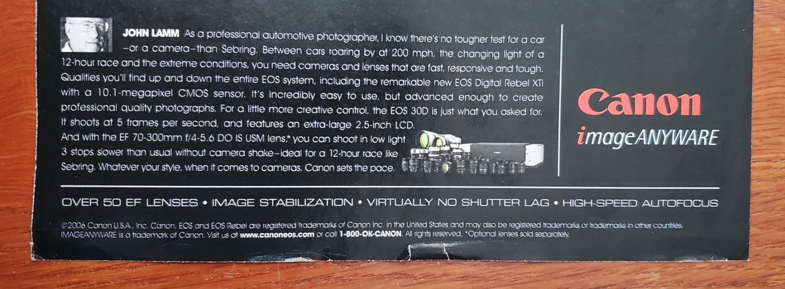 CORVETTE RACING ADVERTISEMENT CANON