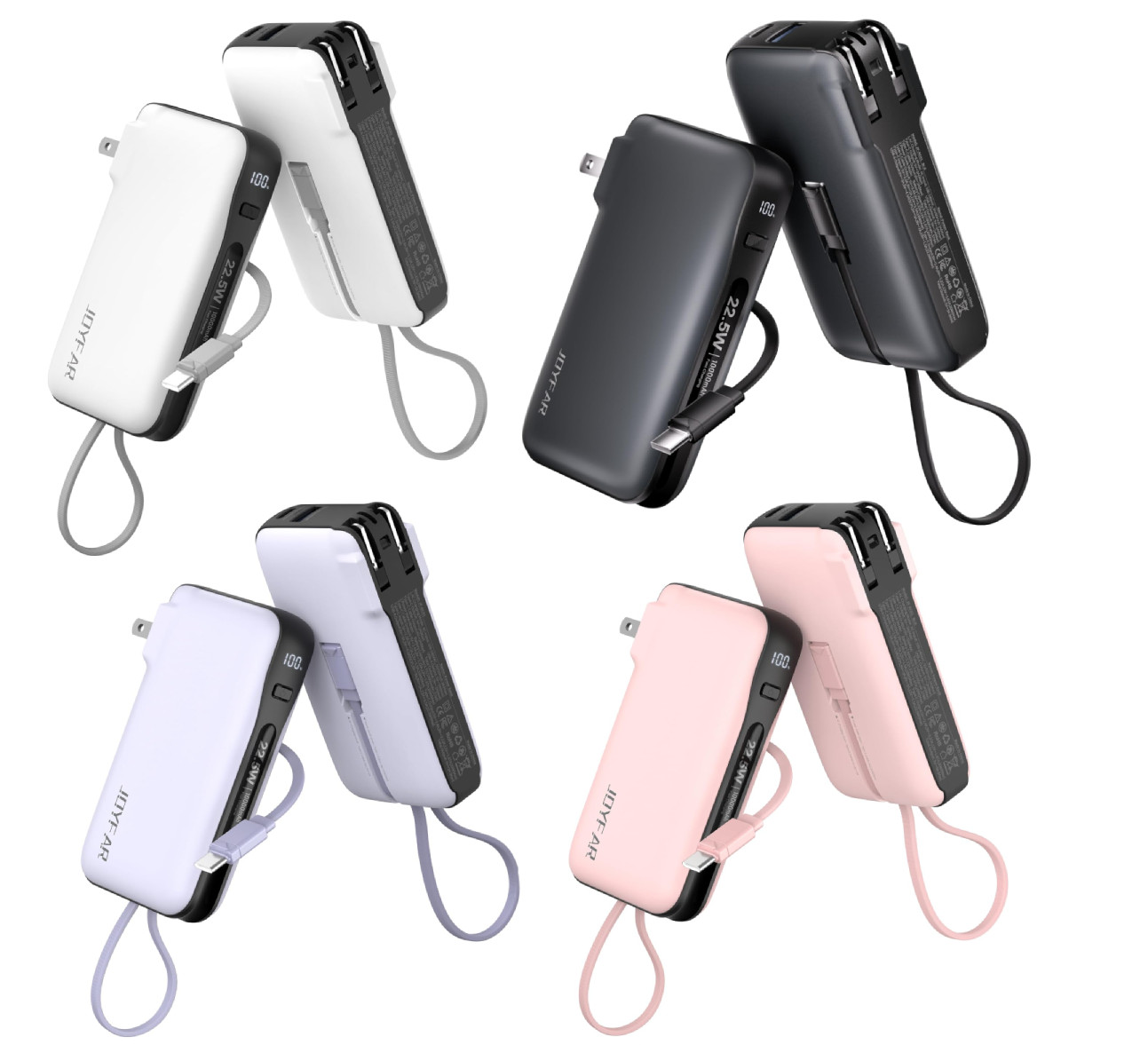 Joyfar 10000mah Power Bank Built-in cable