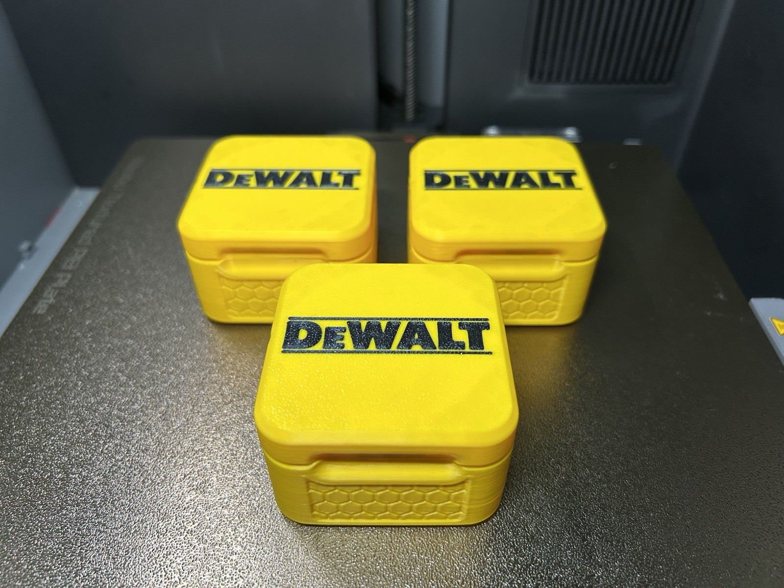 DeWALT Locking Square Container Set 3 Pack 3D Printed Screw & Parts Storage