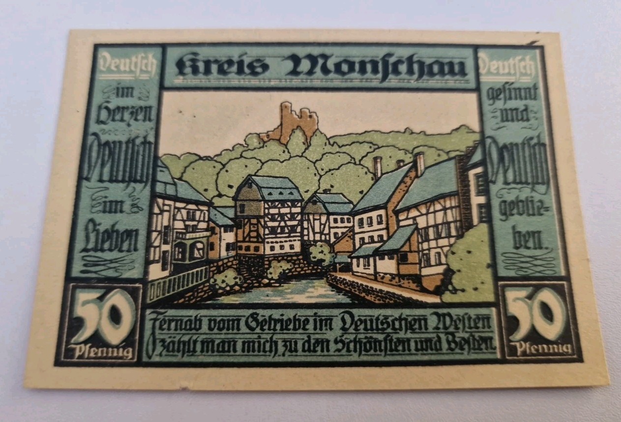 50 PFENNIG 1921 Notgeld  Excellent Condition Old BANKNOTE Germany