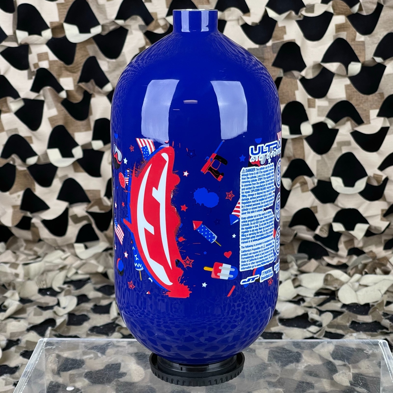 NEW JT 4th Of July Ultra Carbon Fiber Air Tank - 80/4500 - Bottle Only - Blue