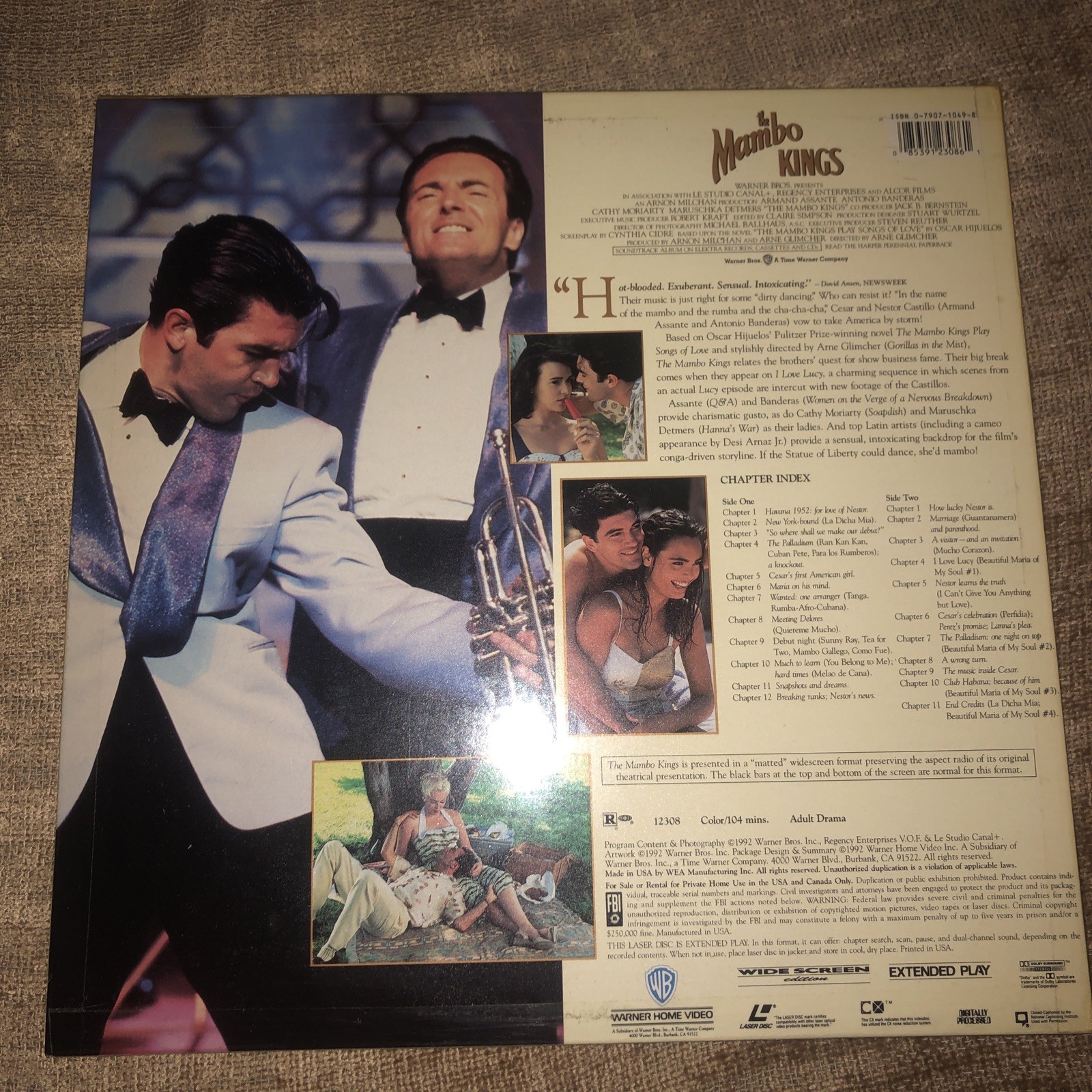 Laserdisc -- “THE MAMBO KINGS” Stereo Extended Play -- LD