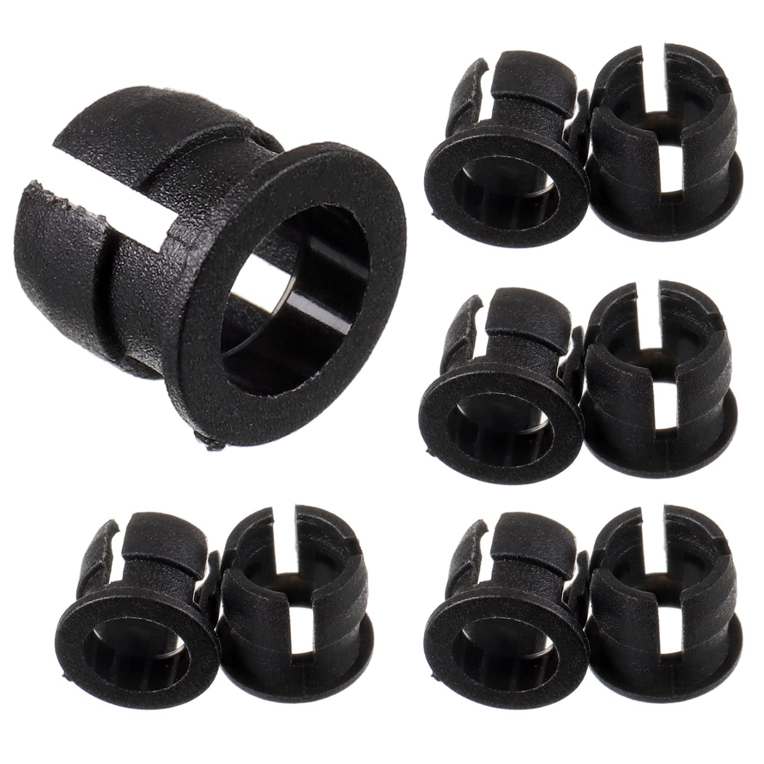 BOJACK 100 Black Plastic LED Holders - 5mm LED Bezel Mounting Holders for Panel