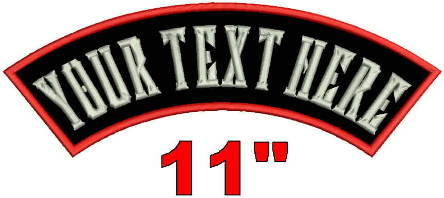 Custom Embroidered 11" Top Rocker Patch MC Biker Motorcycle Club Jacket Vest USA