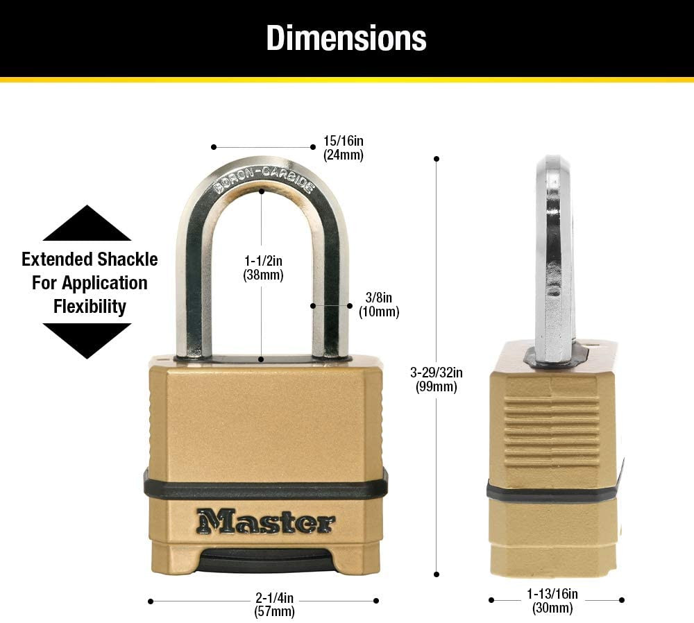 Master Lock Combination Lock, Heavy Duty Weatherproof Padlock, Resettable for Ou