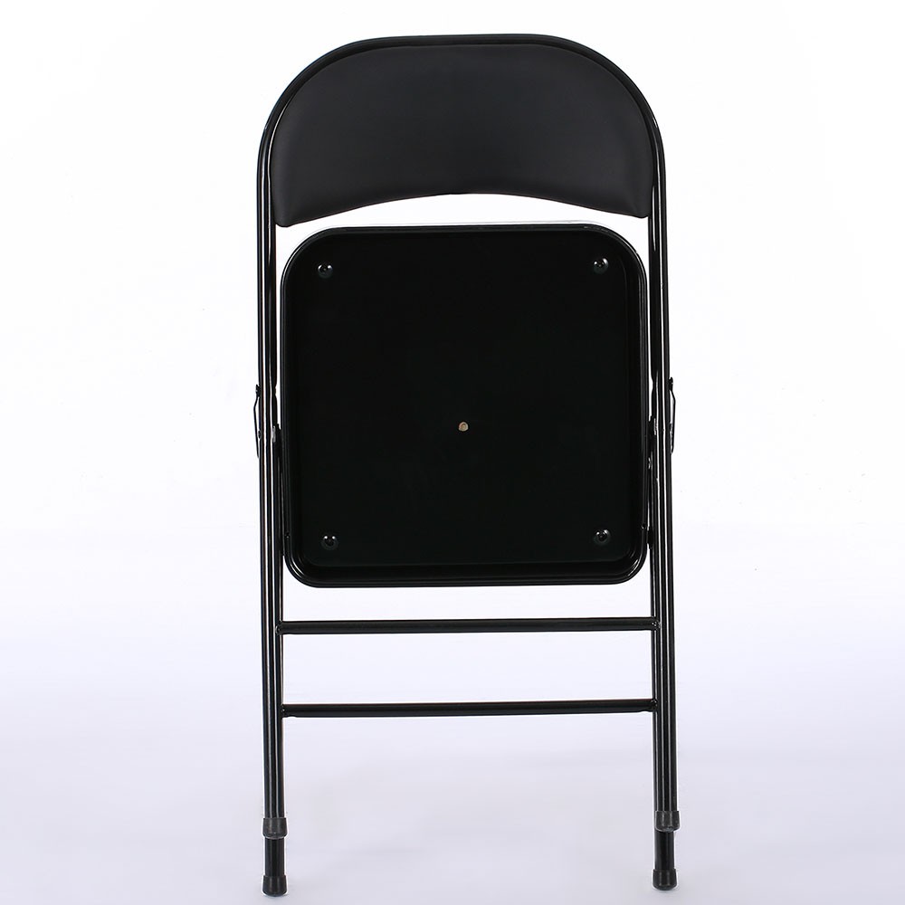 6pcs Elegant Foldable Iron & PVC Chairs for Convention & Exhibition Black