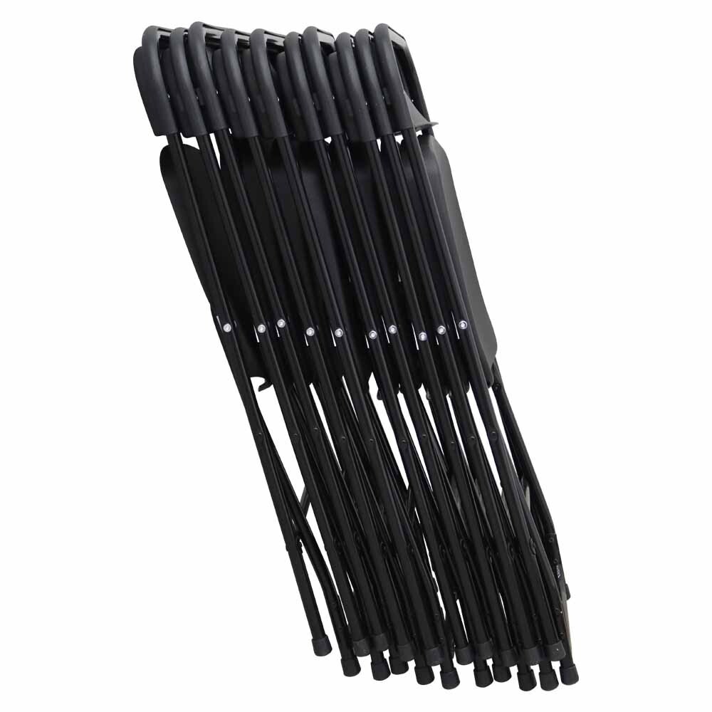 Folding Chairs (10 Pack) 264Lbs Loading Durable Black Chairs for Indoor&Outdoor