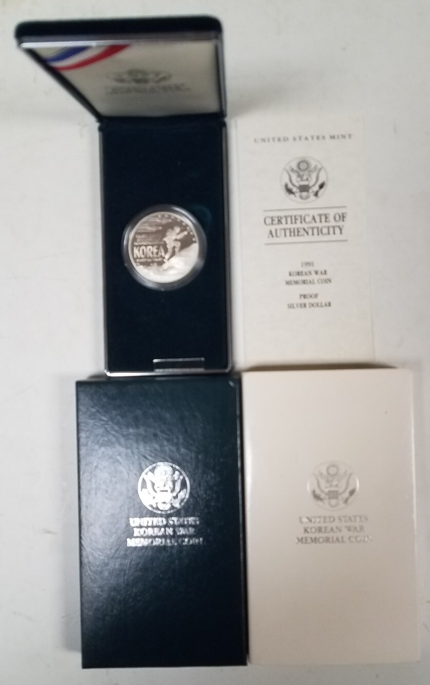 CS0191PKSCFO U.S. MINT COMEM $1 YEAR 1991-P KOREA CAMEO PROOF COIN SET FRESH OGP