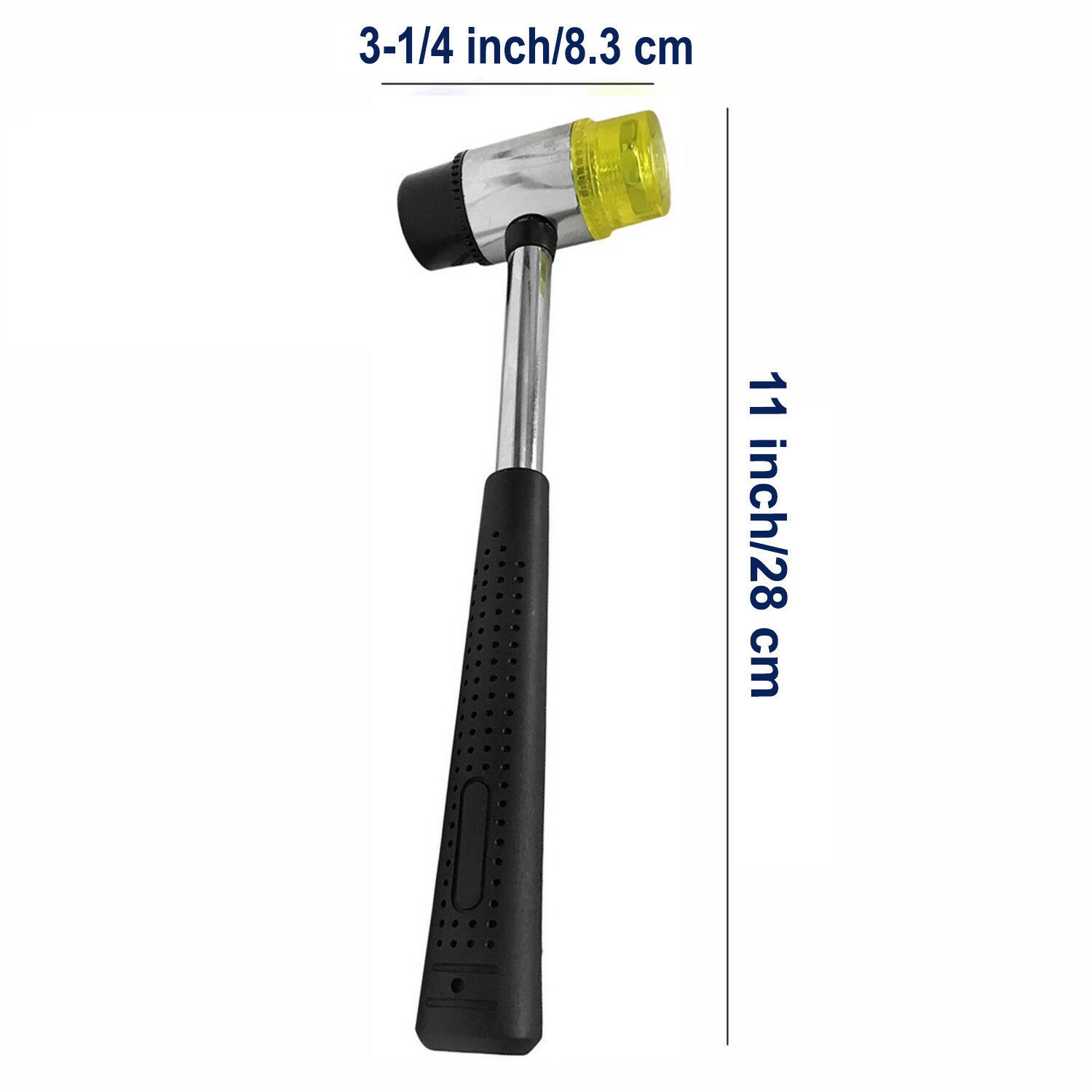 11" Double Face Soft Rubber Mallet Hammer Tubular Steel Nonslip Handle