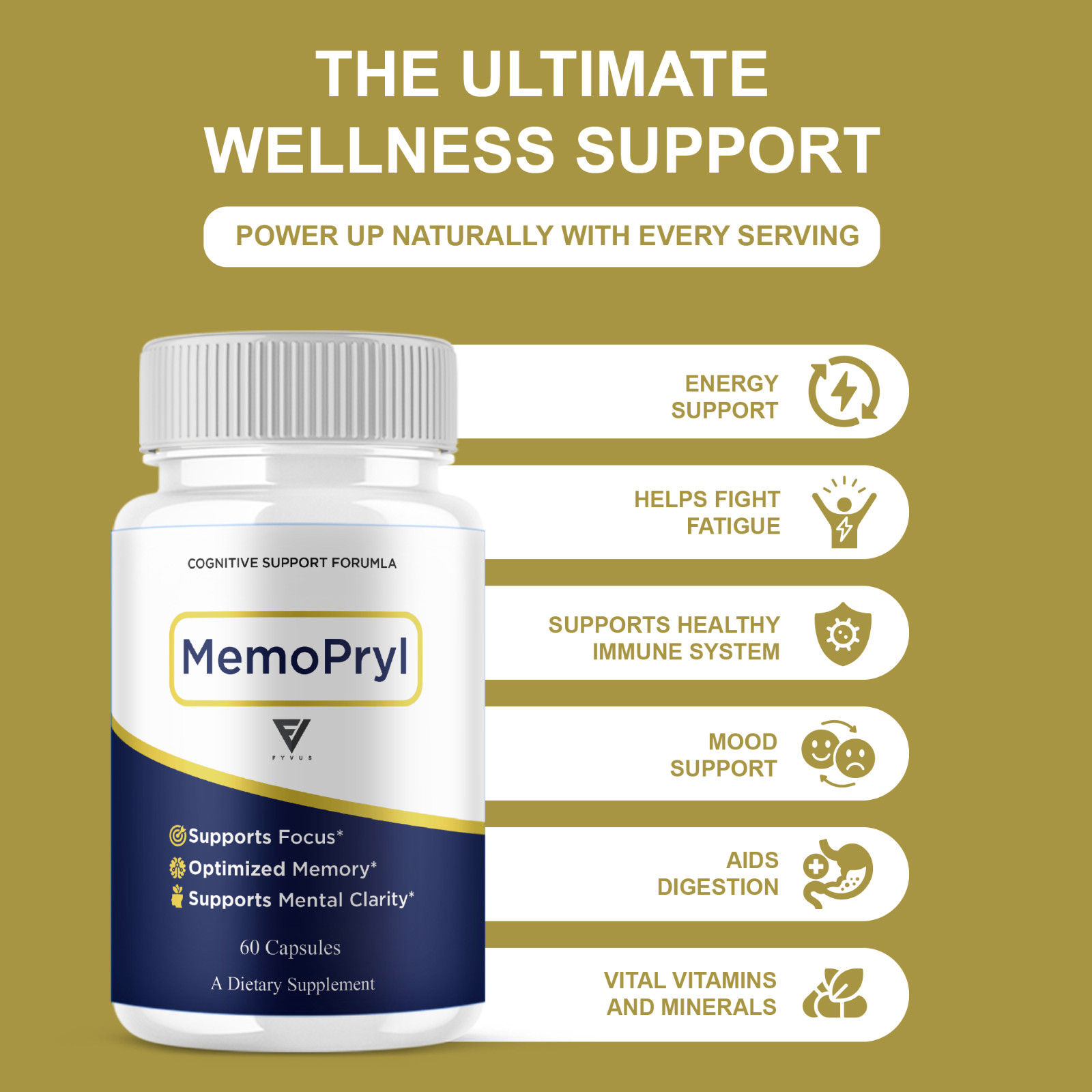 (2 Pack) Memopryl Nootropic Capsules, Memo Pryl Advanced Formula (120 Capsules)