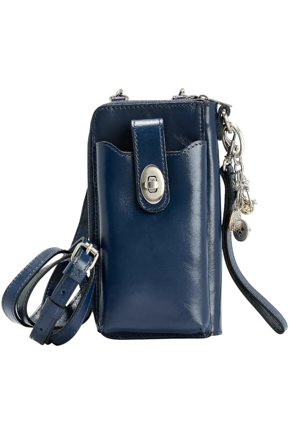 Patricia Nash Amalia Leather Phone Crossbody Denim Blue