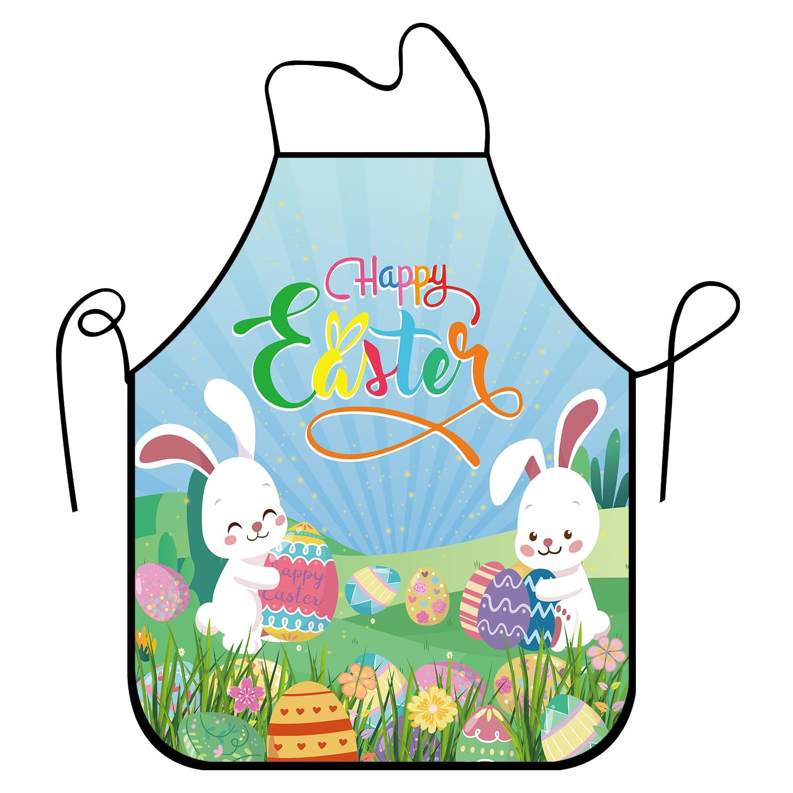 Bonieset Funny Seasonal Holiday Apron, Adjustable Kitchen Medium, Easter