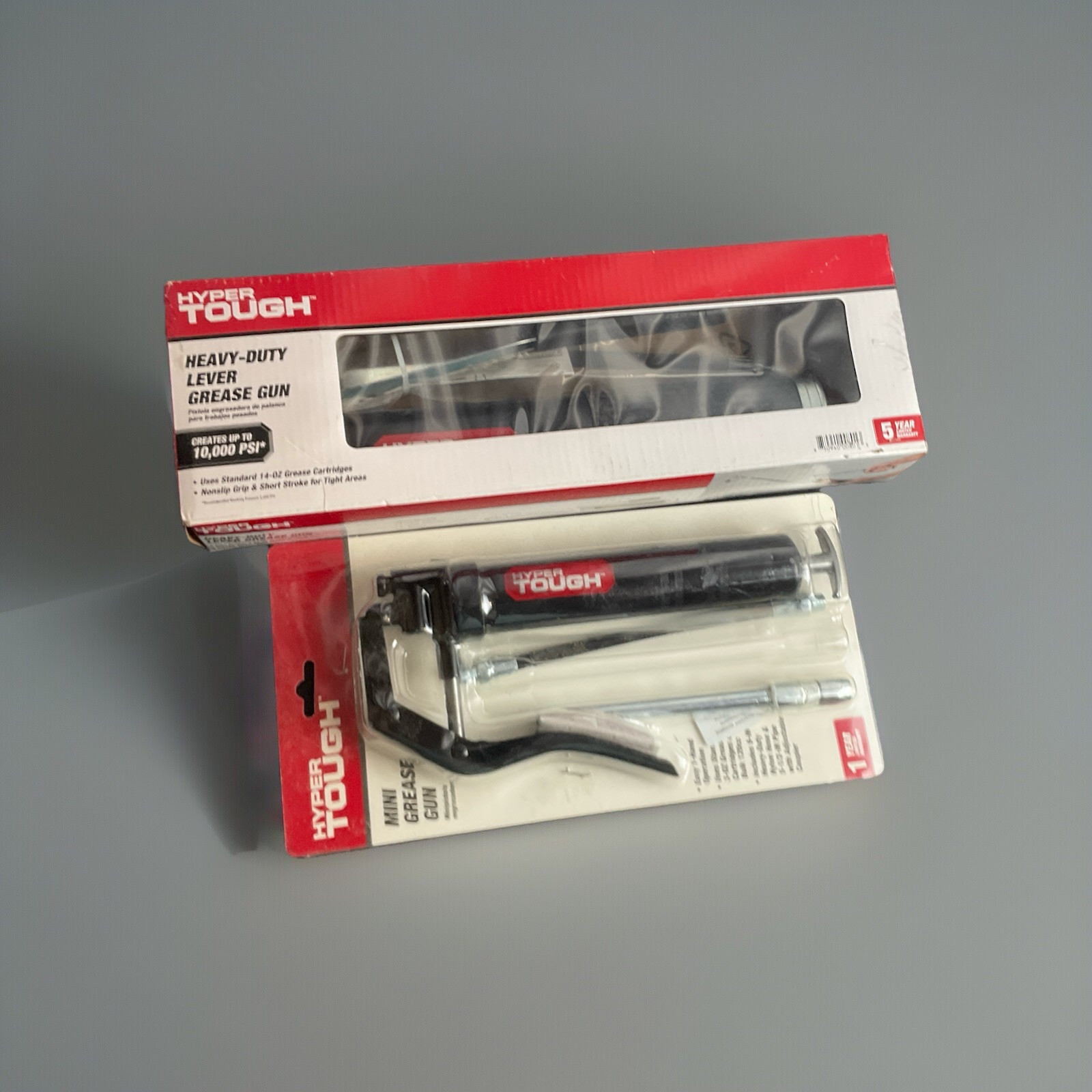 Hyper tough heavy duty grease gun and hyper mini grease gun. Set of two.