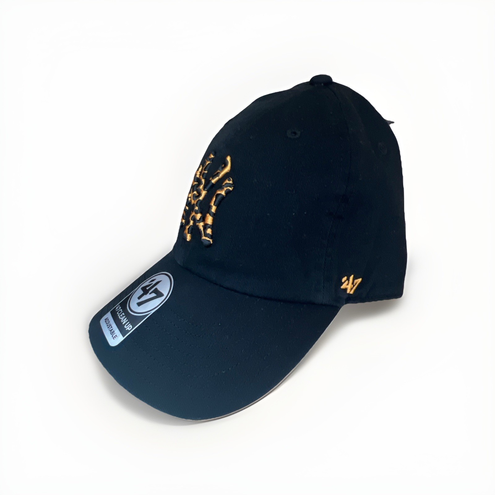 MLB New York Yankees 47 Brand Leopard Logo Black Baseball Hat