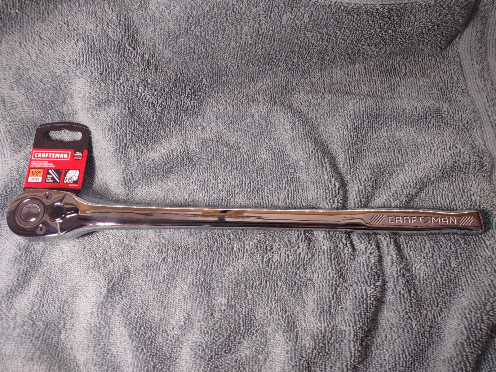 Craftsman - 72-Tooth 1/2" Quick-Release Long 15" Handle Ratchet - CMMT99441
