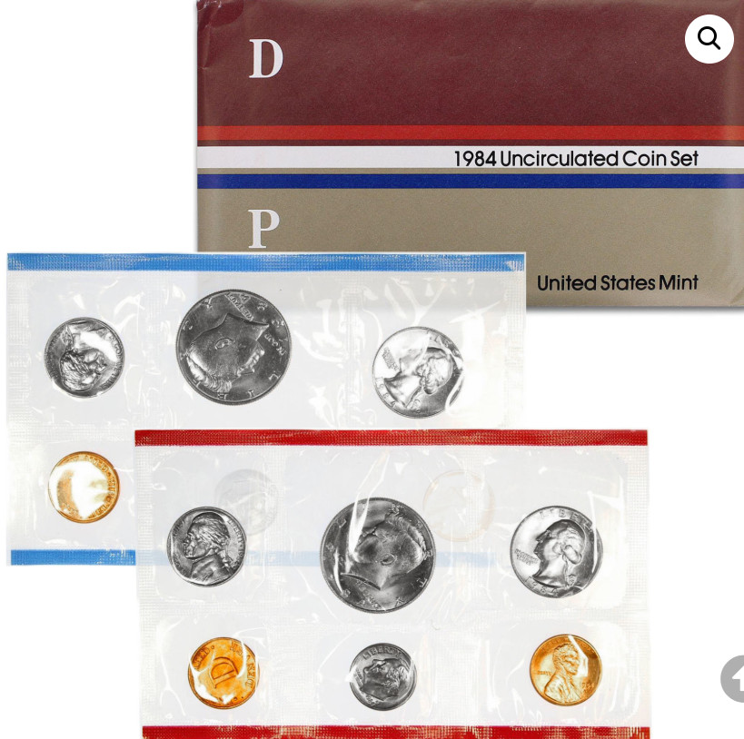 1984 US Mint P&D Uncirculated Coin Set with OGP & COA Box 180