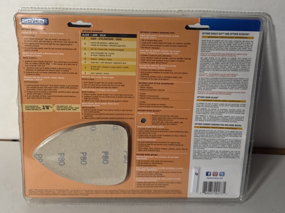 SPYDER REMODLEING 5 PIECE KIT Tools For Reciprocating Saws - Open Box