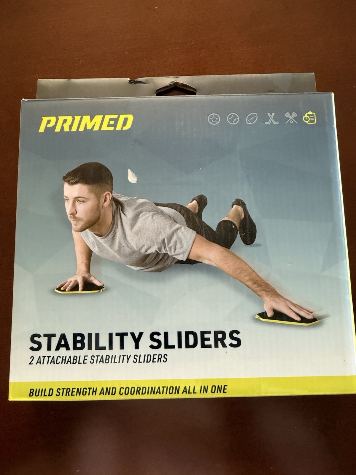 Primed Stability Sliders Set of 2 Low-Friction Non-Marking Black/Yellow