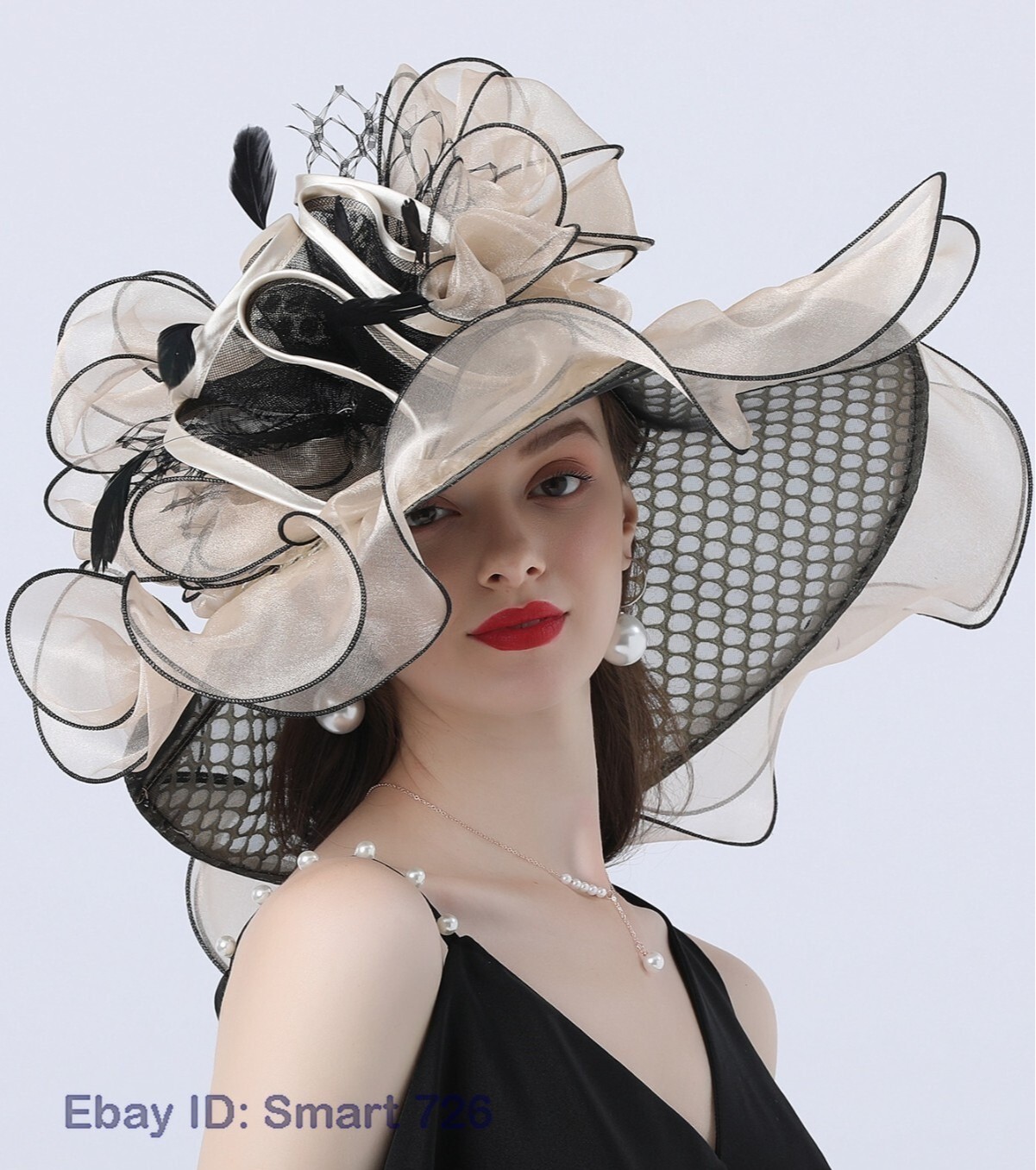 Beige Kentucky Fascinator Hat for Women Cocktail Tea Party Church Derby Hats