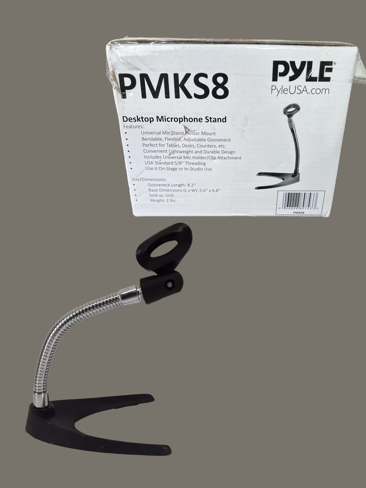 ✨Pyle Desktop Microphone Stand - Tabletop Mic Holder Flexible 8.2'' New