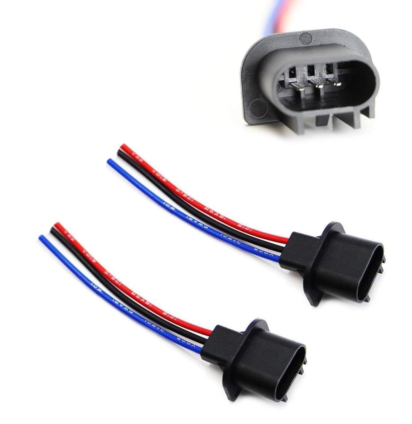 (2) 8" H13/9008 3-Way Male Adapter Pigtails Good For Light Conversion Retrofit