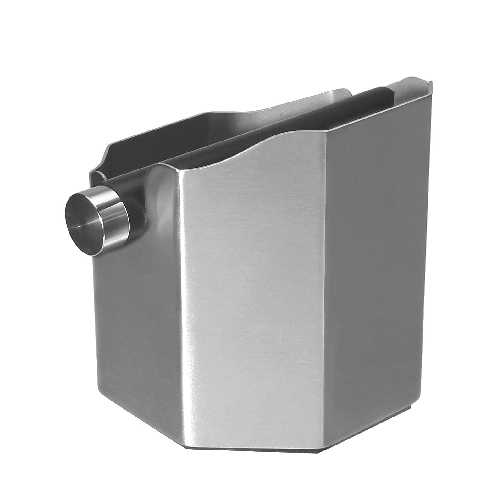 Espresso Knock Box, Coffee Grounds Knock Box with Removable Knocking Rod Silver