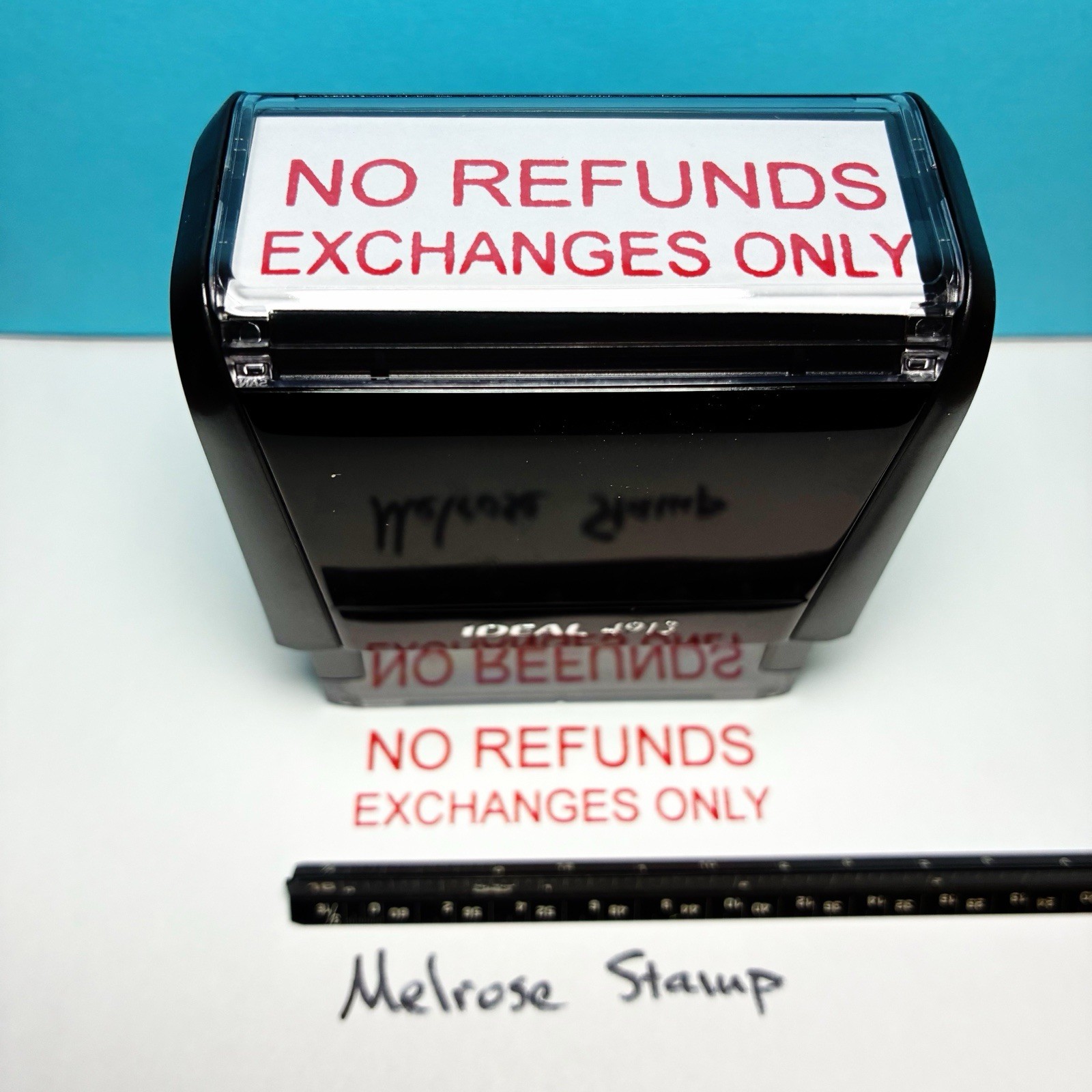 No Refunds Exchanges Only Rubber Stamp Red Ink Ideal 4913