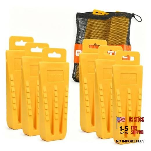 Tree Felling Wedges with Spikes, 6 Pack 5.5"+8" Wedges with Storage Bag,