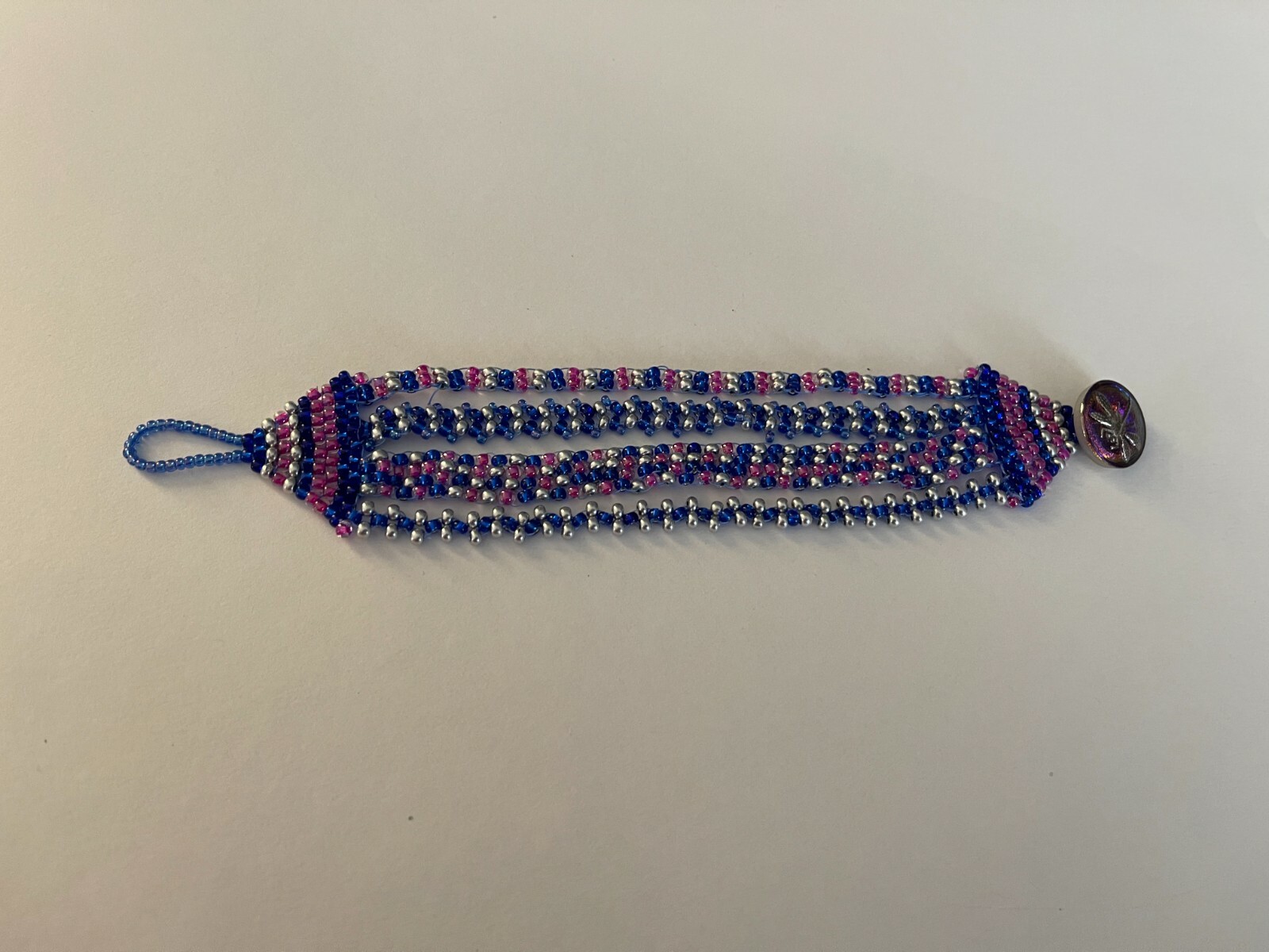 Handmade 4 Strand Dragonfly Beaded Bracelet 7 inches