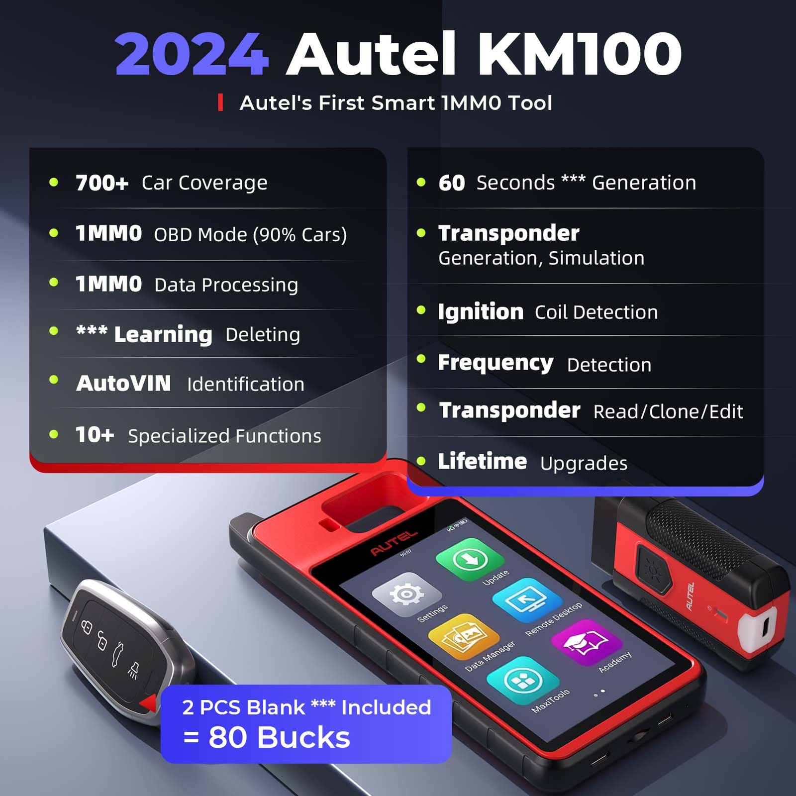 2026 Autel MaxiIM KM100 KM100X Key Fob Programming Tool Programmer Immobilizer