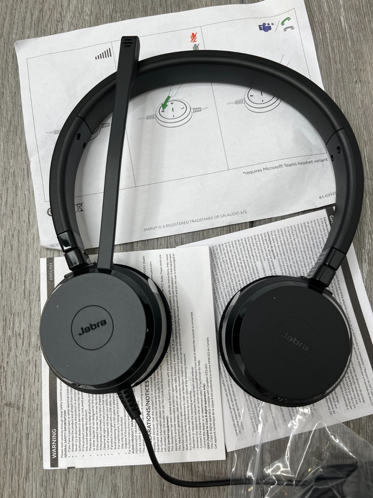 Jabra HSC016 Evolve 20 Stereo MS Corded Headset, Black