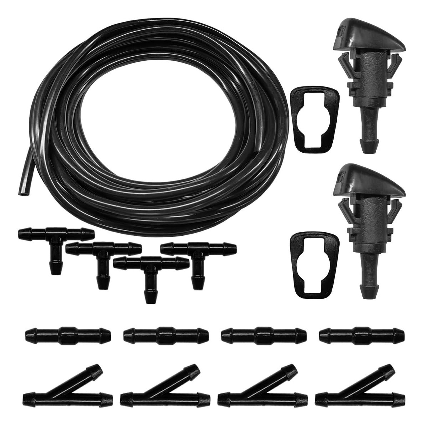 Universal Car Windshield Washer Hose Kit, 5M/16.4Ft Rubber Washer Fluid Hose ...