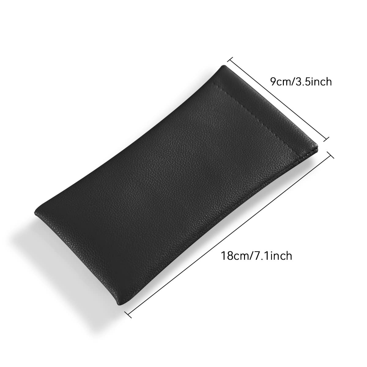 SteelFever Pack of 3 Leather Soft Eyeglass Case Pouch Squeeze One Size, Black