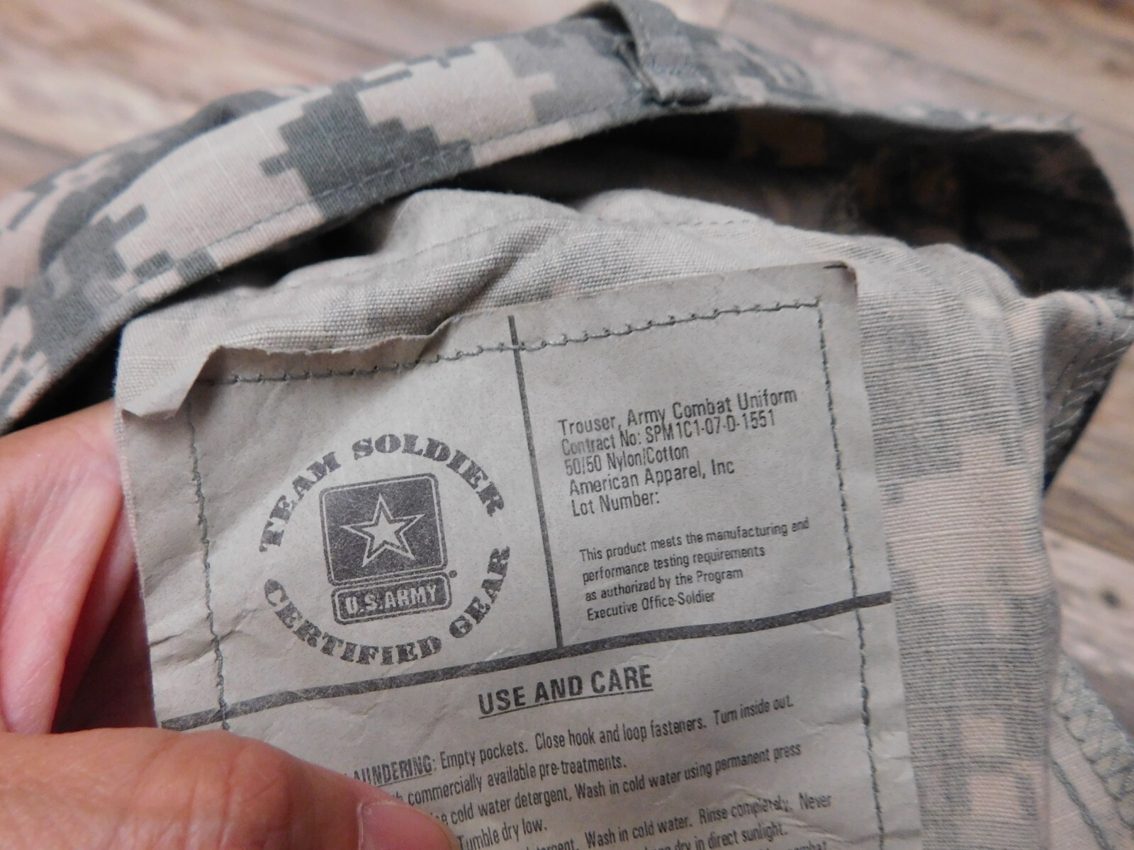 ARMY ACU PANTS SIZE LARGE - SHORT