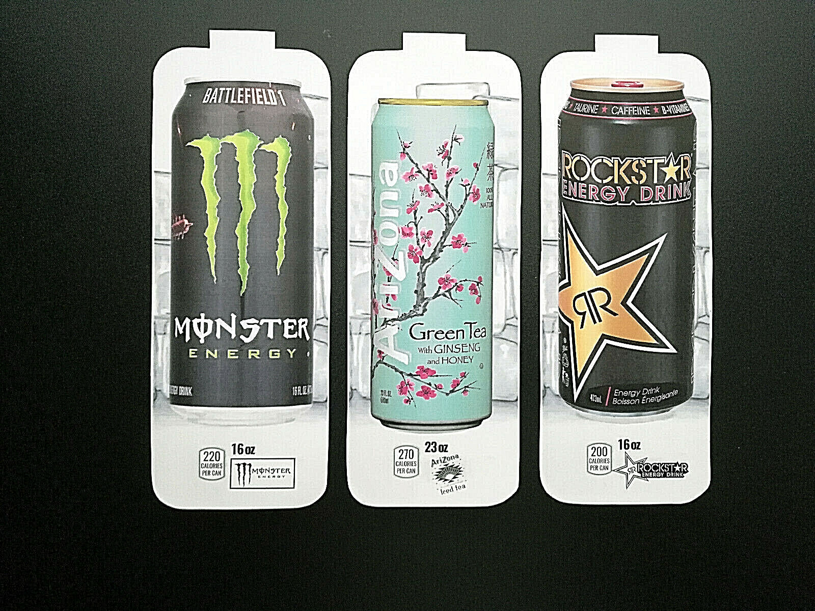 (3) Royal Vendors Chameleon CUSTOM 16 oz Can Vend Labels (Flavor Strips)