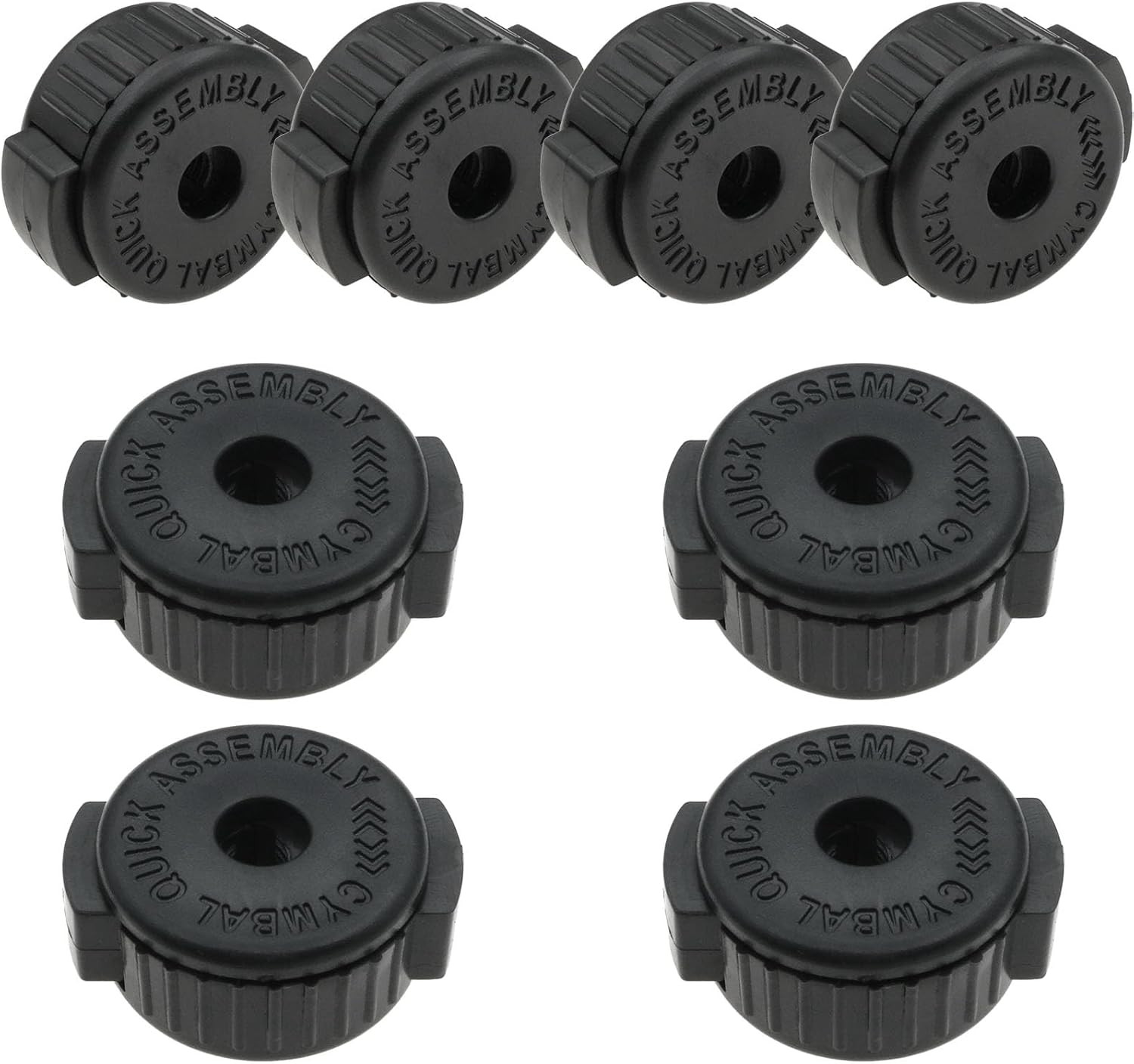 8-Pack Drum Cymbal Nuts, 8mm Plastic Quick Release Cymbal Nut, Black
