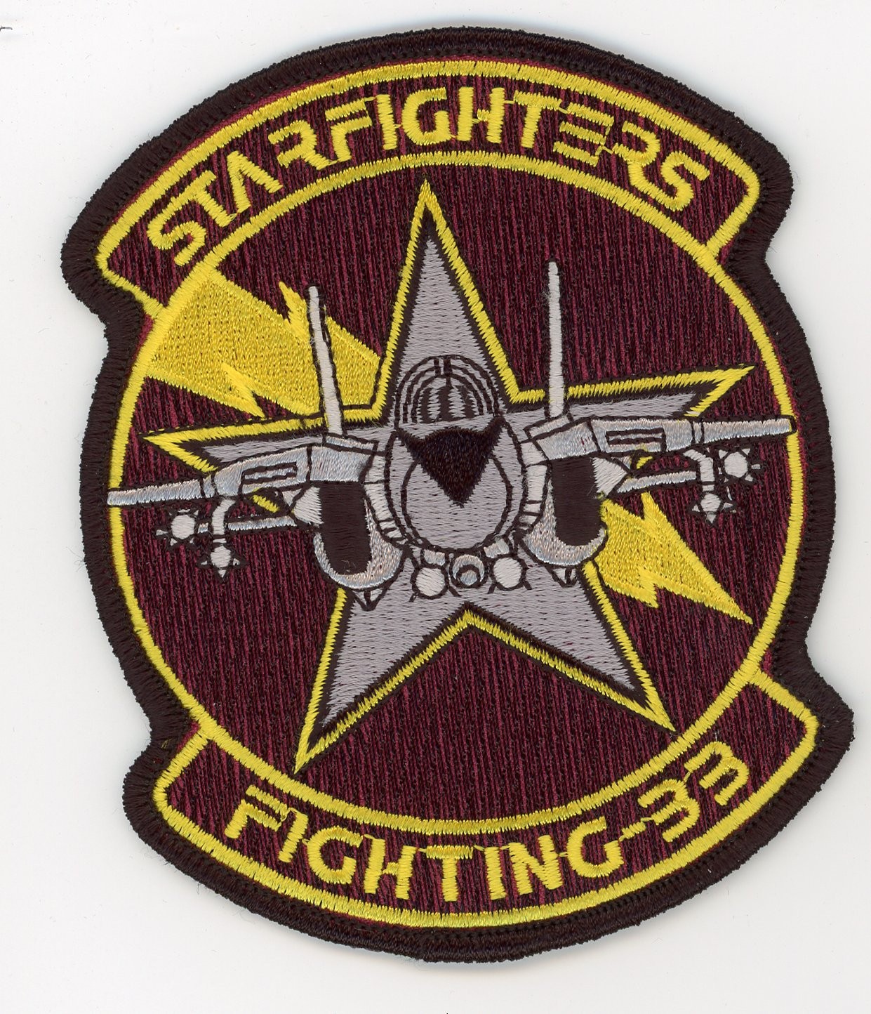 PATCH USN F-14 TOMCAT VF-33 STARFIGHTERS FIGHTING IRON ON PARCHE
