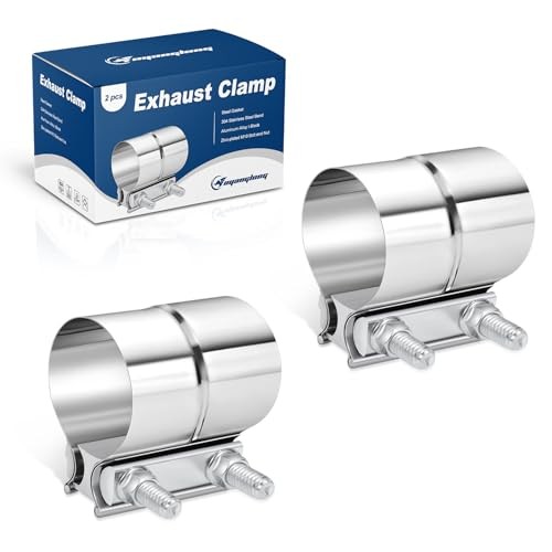 2.5 Inch Exhaust Clamp, 2 1/2'' Lap Joint Band Clamp 304 Stainless 2.5 inch